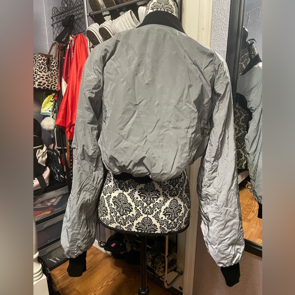 Reflective Cropped Zip Up Jacket - image 6